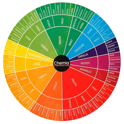 Chemia Fragrance Wheel Scent Wheel, Perfume Wheel, Soy Wax To Fragrance Oil Ratio, Fragrance Wheel Perfume, Fragrance Chart, Fragrance Wheel, How To Measure Fragrance Oil For Candles, Homemade Perfume, Essential Oil Perfumes Recipes