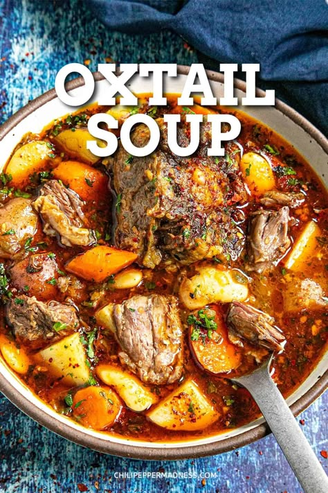 Curry Oxtail Recipes, Ox Tail Soup Recipe, Oxtail Recipes Crockpot, Oxtail Soup Recipe, Oxtail Recipes Easy, Cooking Oxtails, Oxtail Stew Recipe, Ox Tails, Beef Oxtail