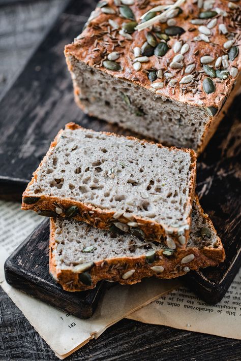 Buckwheat Gluten Free Bread, Buckwheat Bagels, Buckwheat Focaccia, Buckwheat Bread Recipe, Gluten Free Buckwheat Bread, Yummy Breakfast Smoothies, Buckwheat Bread, Buckwheat Recipes, Pan Sin Gluten