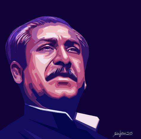 Bangabandhu Sheikh Mujibur Rahman, Mujibur Rahman, Girlfriend Quotes, Project Photo, Portrait Painting, Creative Work, Pop Art, Branding, Illustrations