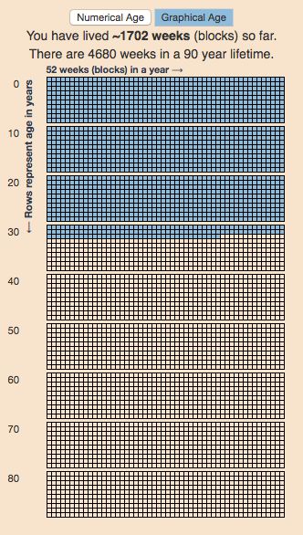 Age Calculator and Life Visualization - Engaging Data Life Visualization, Data Patterns, Life Calendar, Age Calculator, Information Visualization, Alpha Male, But Why, Space And Astronomy, Data Visualization