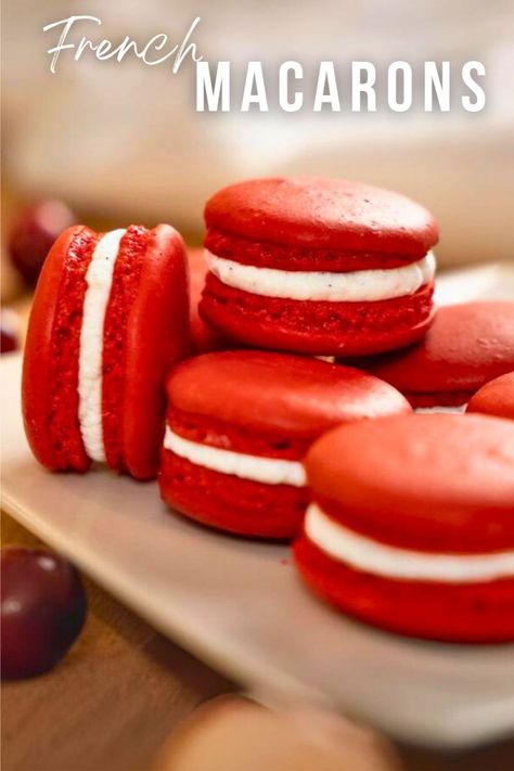 Delight in the exquisite taste of our Cranberries White Chocolate Macarons! These little bites of heaven feature a vibrant cranberry jam nestled in a creamy white chocolate ganache, all encased in a perfectly crisp macaron shell. #Macarons #CranberryDelight #WhiteChocolate #GourmetBaking #FestiveTreats #Macarons #CranberryDelight #WhiteChocolateHeaven #ElegantDesserts #FestiveBaking #FrenchMacarons #SweetIndulgence #BakingArtistry #DessertLovers #PastryPerfection Shell Macarons, Red Velvet Macaroons, White Chocolate Macarons, Red Macarons, Vanilla Ice Cream Sandwich, Chewy Molasses Cookies, Christmas Macarons, Ice Cream Sandwiches Recipe, Chocolate Macarons