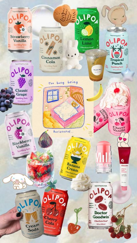 #olipop #olipopped #cutesoda #moodbooard Ollie Pop Soda, Olipop Aesthetic, Olipop Soda Aesthetic, Olipop Soda, Strawberries And Cream, Brown Skin, Pretty Things, Vision Board, Drinks