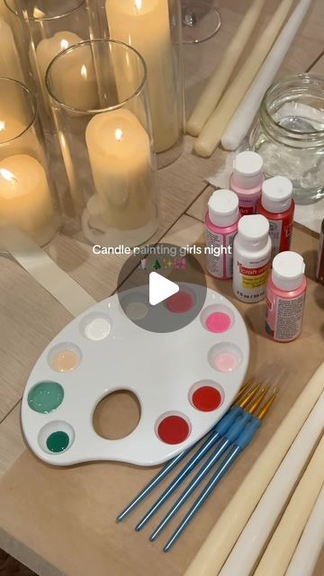 Alessandra Brontsema on Instagram: "Girls night idea: painting christmas candles 🌲✨🎨🖌️🎀 

#girlsnight #christmas #christmasactivities #candlepainting #candlepaintingideas #christmascandles #christmasdecor #bows #candles #datenight #christmasactivity" Christmas Diy Girls Night, Girls Christmas Craft Night, Girls Night Craft Ideas Christmas, Christmas Crafts Girls Night, Christmas Girls Night Crafts, Candle Painting Party, Girls Night Christmas Crafts, Christmas Candles Painting, Candle Painting Christmas