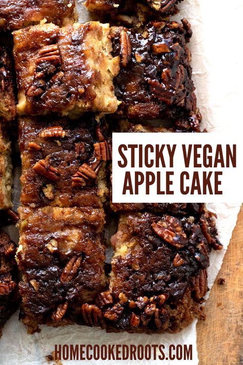 Vegan Apple Desserts, Breakfast No Eggs, Retreat Recipes, Pecan Glaze, Plant Based Dessert Recipes, Vegan Apple Cake, Cookie Stand, Plant Based Desserts, Vegan Apple