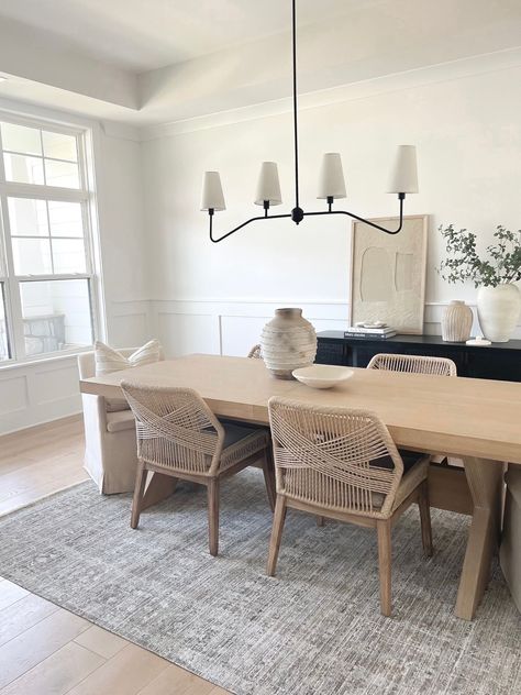 Becki Owens x Surya Margaret Area … curated on LTK Hamptons Style Dining Room, Vase For Pampas, Cane Sideboard, Neutral Dining Room, Coastal Dining Room, Wood Dining Room Table, Transitional Dining Room, Vintage Style Rugs, House Dining Room