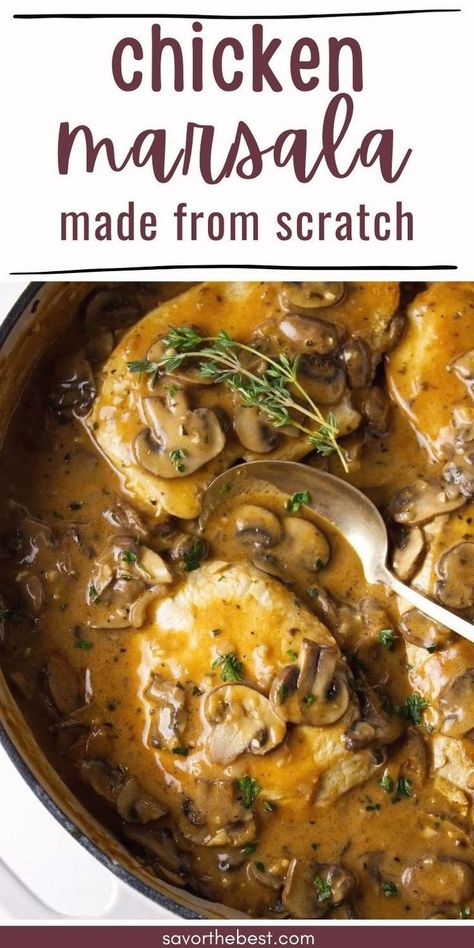 Craving a restaurant-worthy meal at home? Look no further than this Chicken Marsala recipe. With tender chicken, hearty mushrooms, and a luscious Marsala sauce enriched with dried porcini mushrooms, it's the best stovetop dish you'll ever make. Chicken Marsala Sauce, Chicken Marsala Recipe, Marsala Sauce, Marsala Recipe, Dried Porcini Mushrooms, Marsala Chicken Recipes, Gluten Free Main Dishes, Marsala Wine, Cast Iron Recipes