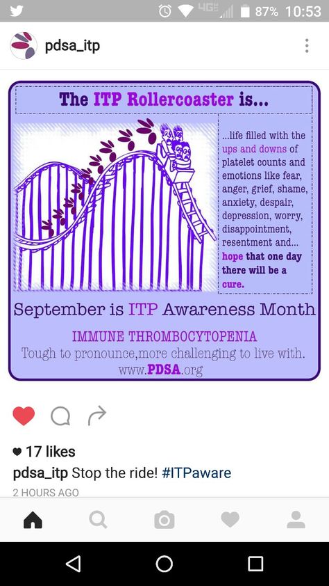 💜#itp 💜 #itpawareness 💜 #chronicillness ���💜 #AKF 💜 Pprom Awareness, Itp Awareness, Non Hodgkins Awareness, Poly Myalgia Rheumatica, Itp Awareness Month, Tourette’s Syndrome Awareness, Chronic Illness, Anger, No Worries