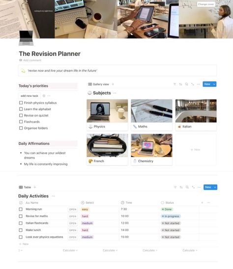 notion template ideas Study Planner Aesthetic, Exam Tracker, Study Planner Free, Revision Plan, Aesthetic Notion Template, Exam Planner, Gcse Revision, Notion Planner, Wellness Tracker