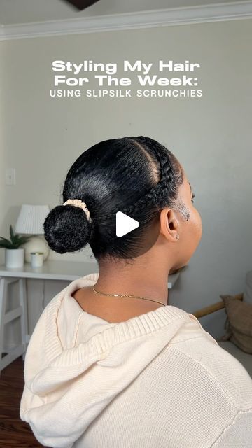 Kinzey Rae on Instagram: "Styling my natural hair for the week using the “Dame” Slipsilk Skinny Scrunchie Trio from @sephora @slipsilkpillowcase ✨

This style is simple but so cute & it’s the perfect protective style for the week! I’m the queen of ponytails and buns but I feel at ease knowing these silk anti breakage scrunchies are a lot gentler on my hair than the regular ones!

You check these out in store at Sephora or online at Sephora.com 👩🏾‍💻🛍️. 

#naturalhairstyles #naturalhair #protectivestyles #naturalhairideas #naturalhairinspo #slipsilkpillowcase #slipxsephora #gifted" Silk Bun, Protective Style, Protective Styles, My Hair, Buns, The Queen, Hair Inspo, Scrunchies, Natural Hair