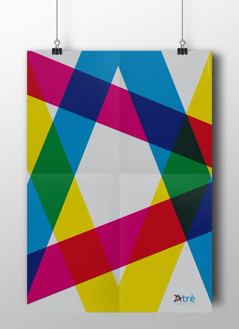 Atrè Advertising by Fabrizia Giuffrida, via Behance Energy Logo, Geometric Graphic, Color Psychology, Environmental Graphics, Modern Art Abstract, Graphic Poster, Abstract Canvas, Graphic Design Illustration, Book Design