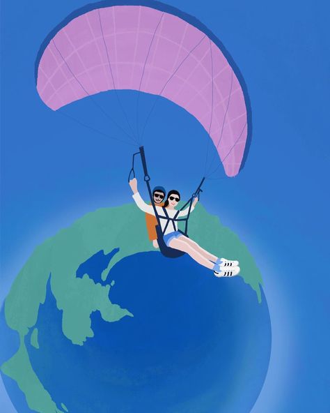 Parachute Painting, Cartoon Parachute, Paragliding Drawing, Paraglider Illustration, Paragliding Illustration, Skydiving Painting, Sunday School Printables, School Printables, Turkey Travel