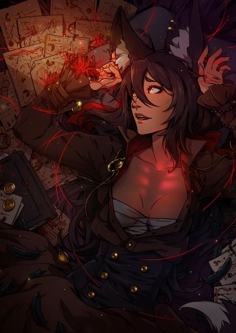 ArtStation - The fox heart's fire, Kate Fox Ichigo Y Rukia, Fox Character, Fox Artwork, Fox Illustration, Fox Girl, Fox Art, Arte Fantasy, Human Art, The Fox