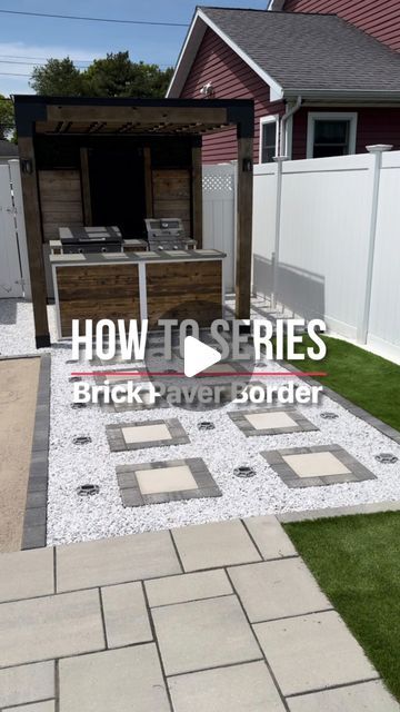 Cisek Brothers on Instagram: "A simple breakdown of the steps taken to install a brick paver border. More details 👇🏽   Brick Paver Dimensions: 8” x 4” x 2.25” Color: Smooth Granite  #pavers #paverborder #paverinstaller #brickpavers #paveredge #paverdesign" Pavers With Grass In Between, Granite Pavers, Paver Edging, Paver Designs, Patio Steps, Brick Pavers, Brick Patios, Patio Landscaping, Paver Patio