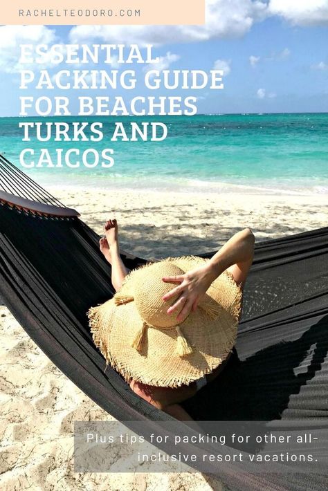 Essential Packing List for Beaches Turks and Caicos and Other All-Inclusive Resorts #beaches #packinglist #allinclusiveresort #familyvacation #vacation Essential Packing List, Turks And Caicos Resorts, Turks And Caicos Vacation, What To Pack For Vacation, Beaches Turks And Caicos, Packing Essentials List, Grand Turk, Travel Essentials List, Travel Essentials For Women