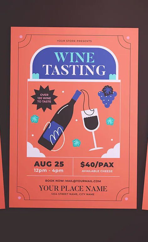 Wine Tasting Flyer, Wine Tasting Poster, Wine Event Poster, Wine Poster Design, Wine Graphic Design, Wine Typography, Wine Brochures, Wine Truffles, Event Brochure