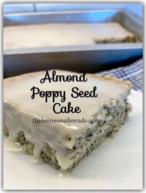 Poppy Seed Dessert, Cake With Poppy Seeds, Almond Poppy Seed Cake, Poppy Seed Recipes, Poppy Seed Cake Recipe, Easy Cake Recipe, Poppy Cake, Poppy Seed Bread, Seed Cake