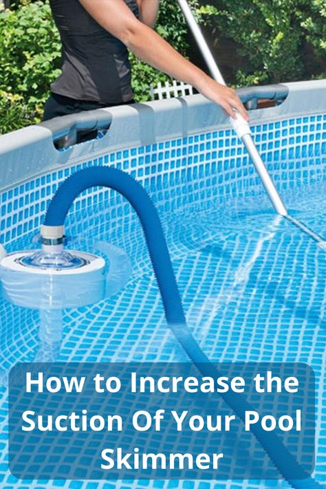 Here's the step-by-step process to increase the suction of your pool skimmer and keep your swimming pool clean. Pool Pumps And Filters, Skimmer Pool, Pool Makeover, Pool Skimmers, Dipping Pool, Pool Ideas On A Budget, Swimming Pool Maintenance, Living Pool, Swimming Pool Cleaning