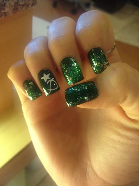 Dallas stars playoff game manicure Dallas Stars Nails, Stars Nails, Dallas Stars Hockey, Themed Nails, Star Nail, Stars Hockey, Star Nail Art, Crazy Nails, Dallas Stars