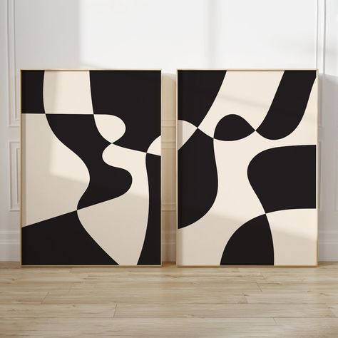 Black Beige Abstract Wall Art Set of 2 Pieces Bedroom Wall Decor, Black PRINTABLE Wall Art Set of 2 Abstract Art Prints Modern Wall Art Set THIS LISTING INCLUDES 2 IMAGES After you purchase you will receive a link from where you will be able to download the images. Each image is provided in 5 Two Piece Abstract Paintings, Black And Tan Wall Art, Big Wall Art Bedroom, Black And Beige Wall Art, 3 Piece Wall Art Diy, Black And Beige Bedroom, Gabriele Bruns, Big Abstract Painting, Mens Wall Art