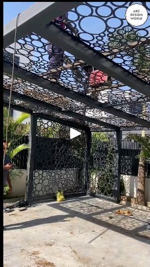 Ms Jali Design, Jali Pattern, Jali Design, Outdoor Sitting, Arc Design, Pergola Design, Grill Design, Steel Frame, A Black