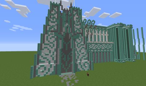 Minecraft Prismarine, Bank Minecraft, Minecraft Exterior, Minecraft Castle, Minecraft Inspo, Ideas Minecraft, Minecraft Architecture, Minecraft Buildings, Minecraft Building