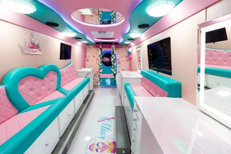 Spa Bus, Dream Spa, Pedicure Bowls, Dreams Spa, Epoxy Floors, Kids Spa, Lighted Mirror, Epoxy Floor, Mirror With Lights