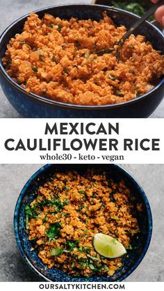 Mexican Cauliflower Rice, Mexican Cauliflower, Smoothies Vegan, Vegan Keto Recipes, Simple Keto, Low Carb Vegan, Keto Side Dishes, Spanish Rice, Healthy Side