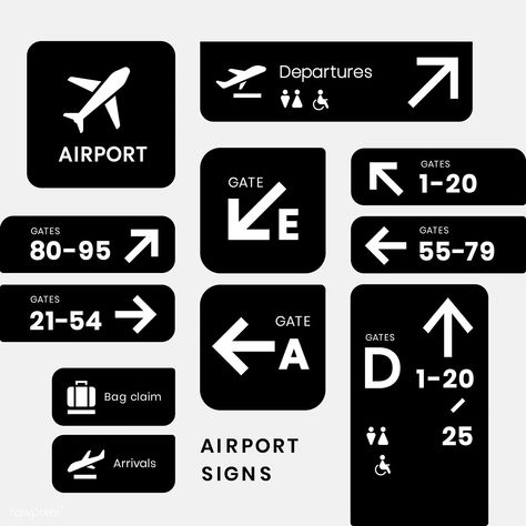 Airport Graphic Design, Sign System Design, Airport Logo, Airport Theme, Airport Baggage, Airport Map, Airport Signs, Wayfinding Signage Design, Sign System