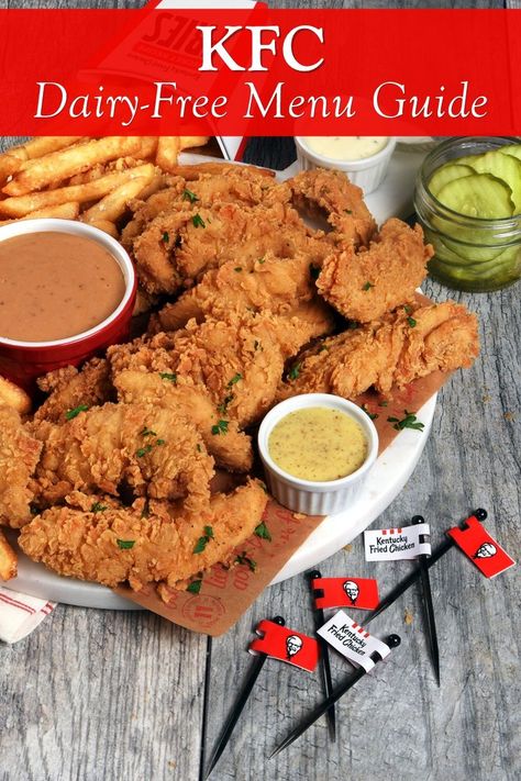 KFC (Kentucky Fried Chicken) Dairy-Free Menu Guide with Allergen Notes Dairy Free Fast Food, Kentucky Fried Chicken Menu, Taverns Recipe, Kentucky Chicken, Kentucky Fried Chicken, Chicken Recipes Boneless, Chicken Menu, Kentucky Fried, Egg Free Recipes