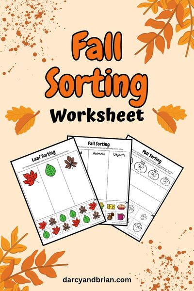 Sorting Worksheets For Preschool, Sorting Worksheet, Craft Paper Design, Fall Paper Crafts, Halloween Decorations For Kids, Halloween Craft Projects, Worksheets For Preschool, Easy Fall Crafts, Autumn Activities For Kids