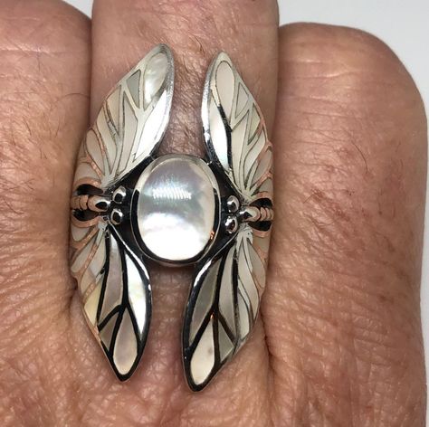 Lunar Moth, Funky Jewelry, Jewelry Lookbook, Jewelry Inspo, Sterling Silver Bands, Antique Rings, 925 Sterling Silver Ring, Sterling Silver Ring, Vintage Rings