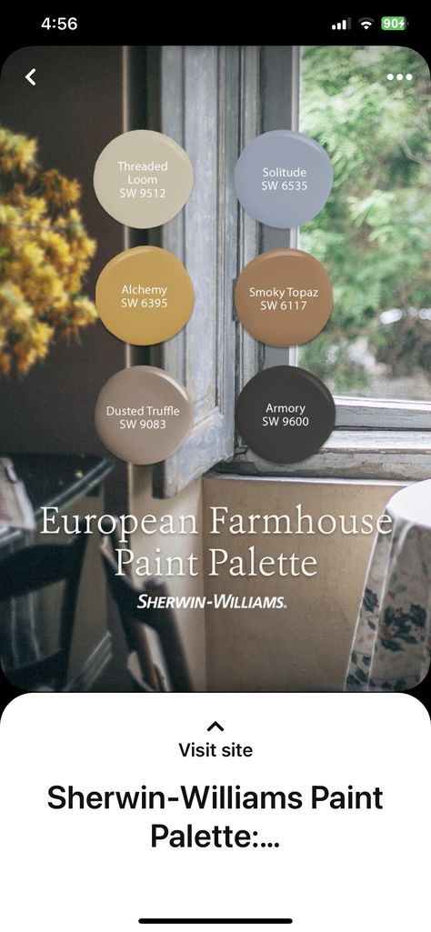 European Farmhouse Paint Colors, European House Exterior, Vintage Paint Colors, Farmhouse Color Palette, Outside Paint, Color Combinations Paint, Trending Paint Colors, Farmhouse Paint Colors, European Farmhouse