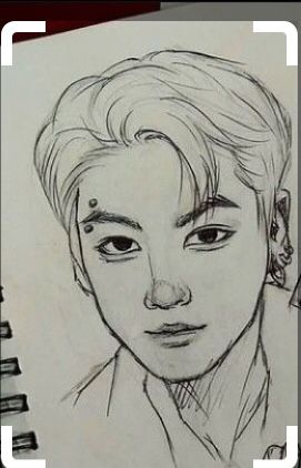 Easy Jungkook Drawing, Jungkook Drawing Pencil Easy, Jungkook Easy Sketch, Jungkook Sketch Pencil Easy, Jungkook Eyes Drawing, Face Sketches Simple, Jungkook Drawing Easy, Jungkook Sketch, Jungkook Drawing