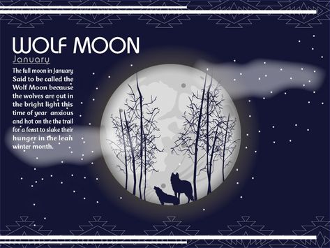 The Moon - January Wolf Moon January Full Moon, Full Moon Names, Name Astrology, Full Moon Spells, Moon Meaning, Moon Names, Moon Spells, Moon In Leo, Full Moon Ritual