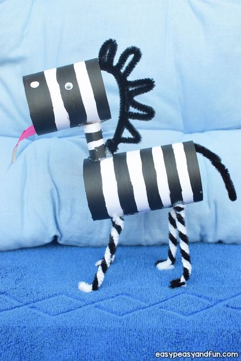 Zebra Toilet Paper Roll Craft for Kids to Make Zebra Crafts For Kids, Zebra Craft, Wall Hanging Paper Craft, Hanging Paper Craft, Craft For Home Decoration, Toilet Paper Roll Craft, Octopus Crafts, Bee Crafts For Kids, Lion Craft