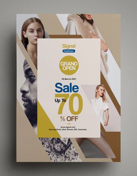 Clothing Sale Poster Design, Clothing Sale Poster, Fashion Sale Poster, Fancy Boutique, Poster Layout, Sale Flyer, Flyer Design Templates, Template Download, Fashion Poster