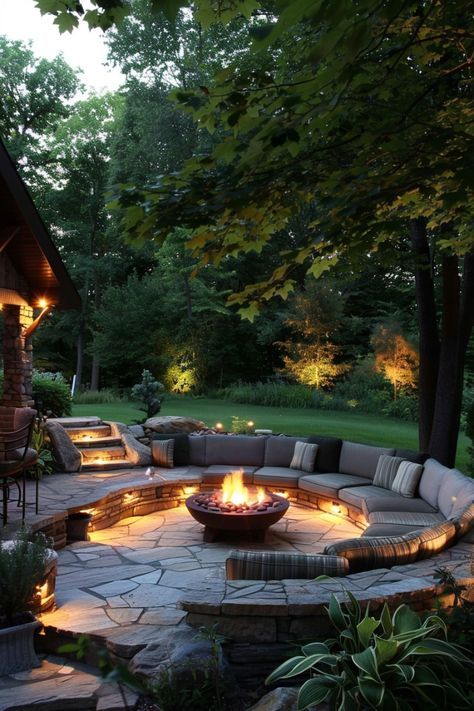 Big Backyard Ideas, Oregon Cabin, Backyard Goals, Build Outdoor Furniture, Ultimate Backyard, Outdoor Fireplace Designs, Big Backyard, Summer Backyard, Backyard Pavilion