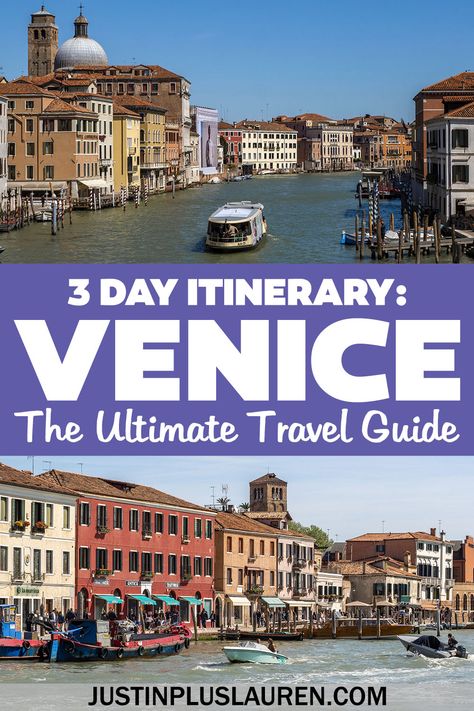 How to spend 3 days in Venice for an amazing trip! With this Venice 3 day itinerary, we share our travel plans that you're welcome to steal! Places To Visit In Venice, Venice In A Day, Weekend In Venice, Venice Itinerary, Italian Travel, Italy Venice, Weekend Itinerary, Italy Itinerary, Travel Around Europe