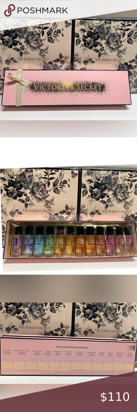 Victoria's Secret The Ultimate Mist Exploration Set 12 Scents New Mango Temptation, Apple Desert, Lover Style, Almond Glaze, Amber Romance, Bare Vanilla, Pure Seduction, Chasing Sunsets, Strawberry Champagne