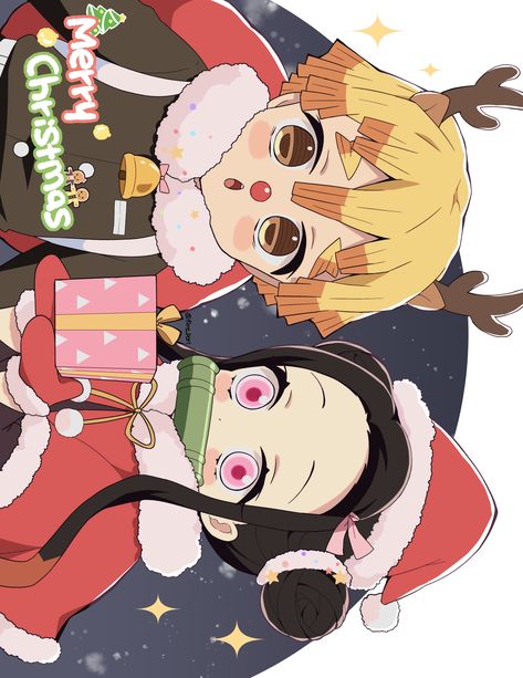 🥖📌 Kmt_pori ⚡️🎀 Nezuko Christmas, Cute Nezuko, Matching Pics, Zenitsu X Nezuko, Pinterest Chan, Matching Ideas, Princess Illustration, Christmas Anime, Duos Icons