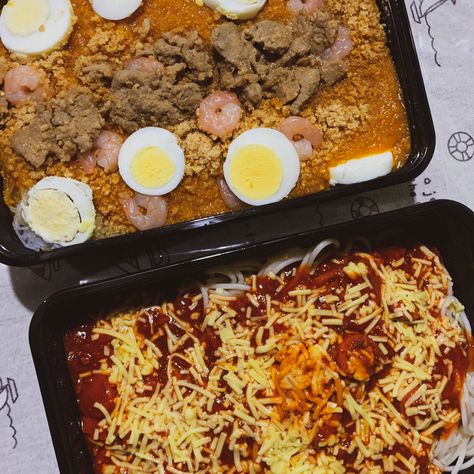 Palabok & Spaghetti Palabok Jollibee, Jollibee Palabok, Jollibee Spaghetti, Polarr Codes, Food Obsession, Food Cravings, Aesthetic Food, Spaghetti, Yummy Food