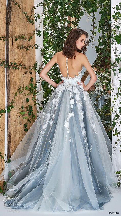 European Wedding Dresses, Blue Wedding Gowns, Buy Wedding Dress Online, Romantic Blue, Colored Wedding Dress, Wedding Inspirasi, Sheer Wedding Dress, Buy Wedding Dress, Dresses Romantic