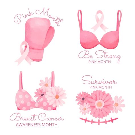 Month Labels, October Pink, Cleaning Your Ears, Pink Slides, Health Signs, Pink October, Pink Out, Breast Health, Pink Ribbon