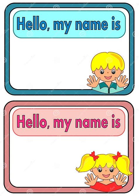 Name Tag for Kids stock vector. Illustration of kids - 45096603 Name Tag Design For Kids, Kindergarten Name Tags, Name Tag For Kids, Name Tag Ideas, Preschool Name Tags, Kindergarten Names, Nametags For Kids, Preschool Names, Name Tag Design