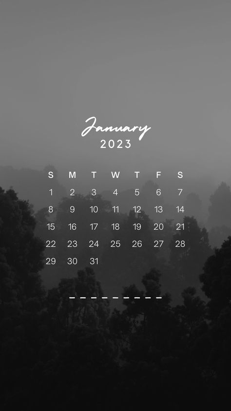 Calendar January 2023, White And Black Wallpaper, Wallpaper Tree, Calendar January, Hello January, January 2023, Tree Forest, Black Wallpaper, White And Black