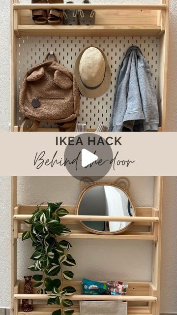 Ikea Hacks and Inspo on Instagram: "IKEA Behind-the-door Hack REVEAL! 😍  By POPULAR request, here is a step by step how to DIY the behind the door shelf hack. ⚒️✨  Check out this amazing space-saving hack by @cori.interior! 🙌  What you need:  Wood board  IKEA Flisat  IKEA SKADIS  👉Ikea items linked in Story Highlight ‚behind the door‘🔗  👉If you are looking to buy a comparable product on Amazon.com, here is the link:   https://amzn.to/3WD6fxH (linked also in Storyhighlight ‚behind the door‘  How did it turn out? Let us know below 🤍  Follow for more DIY inspiration and clever hacks @ikeahacksandinspo. 💡✨  . . .  #ikeahacksandinspo #ikeahack #storagesolutions #storageideas #smallspaces #smallhallway #smallkitchen #smallkidsroom #diy #homedecor #interiordesign #interiorinspo #interior # Nordkisa Ikea Hack, Ikea Skadis Hack, Flisat Ikea, Ikea Kids Bedroom, Ikea Billy Hack, Living Room Hacks, Ikea Bekvam, Ikea Items, Ikea Flisat