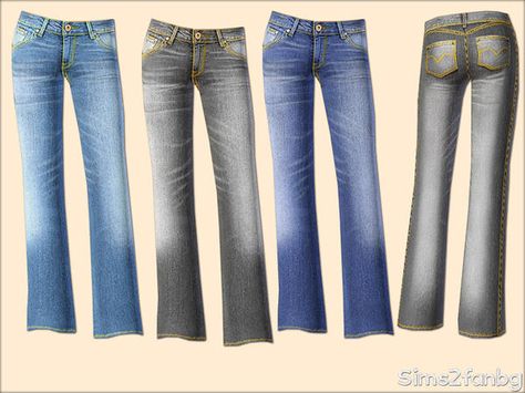 sims2fanbg's 330 - Casual Jeans Sims 4 Cc Low Rise, Sims Baggy Jeans, Sims 4 Bootcut Jeans, Bell Bottom Jeans Sims 4 Cc, Sims 4 Flared Jeans, Sims 3 Cc Jeans, Alexander Wang Dress, Sims 3 Cc Finds, Sims 1