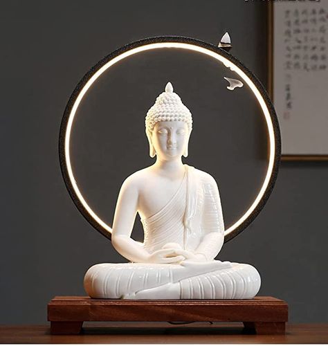 A piece of fine art. Perfect for meditation, home decoration and outdoor decoration. Led Arch, Buddha Statue Decor, Wallpaper Portrait, Light Arch, Large Buddha Statue, Pvc Lamp, Buddha Statue Home, Buddha Wall Decor, Goddess Design