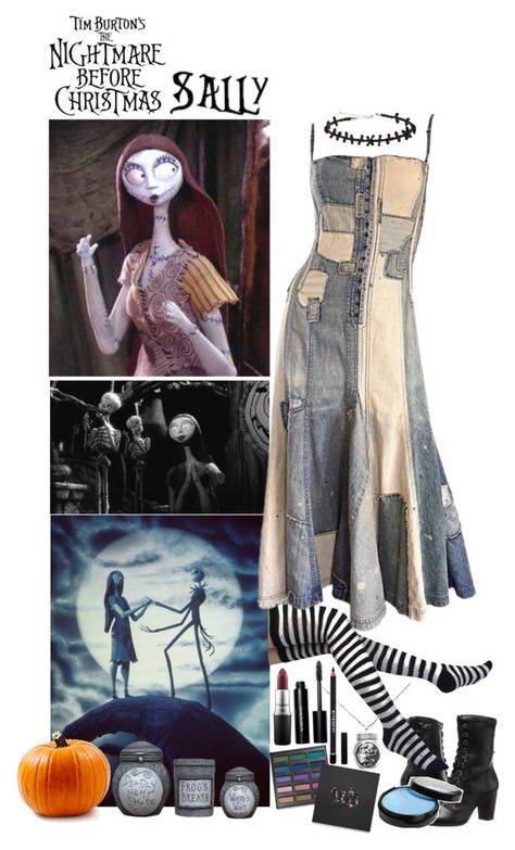 Emo Disney Outfits, Sally Inspired Outfit, Tim Burton Dti Outfits, Tim Burton Clothes Inspired Outfits, Jack Skellington Inspired Outfit, Sally Nightmare Before Christmas Outfit, Sally Nightmare Before Christmas Inspired Outfit, Tim Burton Outfit Ideas, Tim Burton Aesthetic Outfit